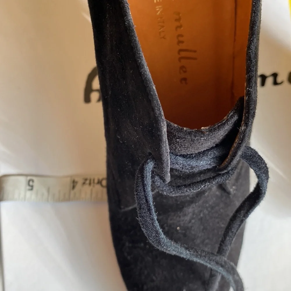 Adorable black suede Bettye Muller bootie heels, 36 - Picture 8 of 14